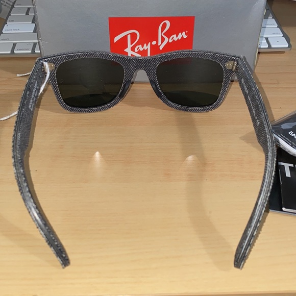 Ray Ban ORB2140 denim wayfarer jean gray Unisex sunglasses NWT - Picture 6 of 8